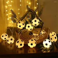 Str￤ngar 10/20/40LEDS FOTBALL LJUS STRING LED Soccer Battery USB Powered For Fans Supplies World Cup Bar Home Party Room Wall Diy Decor