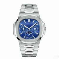 17 Styles PP luxury Watch Silver case Blue dial Na-utilus 40mm Men AAA Automatic Mechanical watches 5711 Clock Stainless Steel Calendar all sub dials working