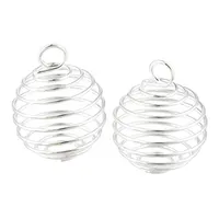 Cages de perles en spirale plaqu￩e en argent Charms Pendants R￩sultats des pendentifs 9x13 mm Faire DIY316P