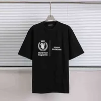 Camisetas para hombres Marca de lujo Balencias's T Shirt Paris 2022SS Food Plan Caridad Camiseta de manga corta Amantes de la camiseta Men y Wo Eob6