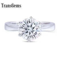 Transgems 2 CT CT 8mmエンゲージメントウェディングMoissanite Ring Lab Grown Diamond Ring in 925 Sterling Silver for Women Y200297Q