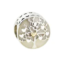 2017 어머니의 날 실버 구슬 DIY FIT PANDORA BRACELETS 정통 925 Sterling-Silver-Jewelry Charms Tree of Hearts Silver E279V