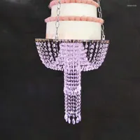 Feestelijke voorraden Romantische cake -standaard luxe hangende rek bruiloft centerpieces Crystal kralen acryl voor feestdecoratie