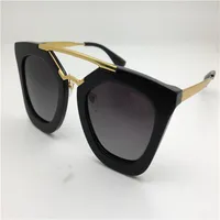 Солнцезащитные очки SPR SPR 09Q Cinema Sunglasses Covert Mirror Lens Lens Vintage Retro Square Rame Gold Middle Women Des229o