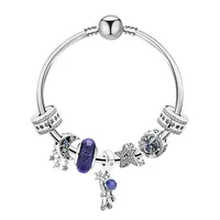 2022 New Popular Moon Star Design Bracelet for Men and Women Blue Alloy Banglesbracelets Gift two style choice298b