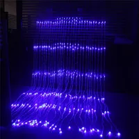 3x3m 6x3m wasserdichte LED -Wasserfall -Eiszapfen Vorhangketten Lichter Party Weihnachtslicht für Hochzeitsgarten Dekoration259d