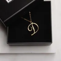 monograma ingl￪s alfabeto inicial D Colar pendente min￺sculo charme metal para noivado amigo mulher m￣e da m￣e 265j