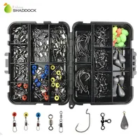 shaddock 160PCS Box Accessories Hooks Swivels Lead Sinker With Ring Carp fishing Tackle Boxes C18110601260S