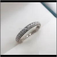 Drop Delivery 2021 Eternity Promise Ring 925 Sier Micro Pave 5A Zircon Cz Engagement Wedding Band Rings For Women Jewelry 4Lynh289l