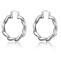 Charm klä upp tjej silver smycken hoop örhänge europeisk stil kreativ ed rep runda för kvinnor utsökta git present1297g