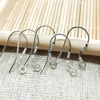 500st 925 Sterling Silver Earring Fynd Kontakter Fishwire Hooks smycken DIY 15mm Fish Hook Fok Coil Ear Wire 67 J2244U
