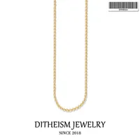Okrągłe belcher złoty łańcuch Naszyjnik mody biżuteria Prezent etniczny w 925 srebrna biżuteria dla mężczyzn dla kobiet chłopcy dziewczęta Q0531267K