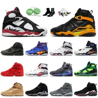 Nike Air Jordan 8 Retro 8s 점프맨 농구화 벅스 버니 도른베허 스니커즈 크롬 블랙 시멘트 플레이오프 버건디 쿨 그레이 남성 스니커즈