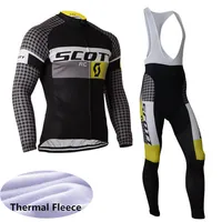 2019 Scott Winter Thermal Fleeme Cycling Jersey Suit Men Men Dline Eleve MTB Bicycle Clothing Road Bike Sportswear Y0130013067