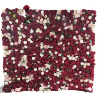 装飾的な花SPR卸売カスタムレッドホワイトピンクの結婚式用品装飾ローズバックドロップシルク人工花の壁