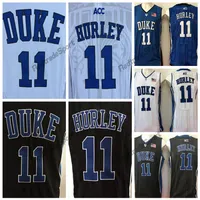 Mens Duke Blue Devils #11 Bobby Hurley College Basketball Jerseys Vintage White Black Stitched Shirts S-XXL279k