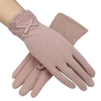 Driving Sunsleen e antiskid Gloves sottili estivi da donna in sella elastico Sundi di sole in cotone estate Spring e autunno Touch SCR302T