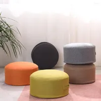 Pillow Floor Sitting Footstool Round Seating Sofa Pouf Foot Leg Rest Step Stool Ottoman Chair With Removable Cover