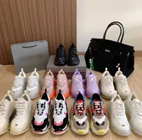 المصمم Triple S الأحذية غير الرسمية للرجال نساء أحذية زهرية الأزهار أحذية رياضية تان أسود أبيض منصة الرياضة