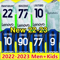 2022 2023 LUKAKU Lautaro Soccer Jerseys 22 23 Home Away Correa Dzeko Barella Maillots de Futol Gosens Skriniar de Vrij Brozovic Football Shirt Uniforme Men Kid Kit Kit Kit
