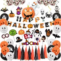 Украшение вечеринки Happy Halloween Paper Banner Balloon Cake Topper новинка вечеринка набор темы Хэллоуин