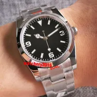 Нарученные часы 36 -мм мужской часовой полированный Bezel Japan NH35 Движение устричное браслет сапфировый стеклянный черный циферблат 904L Стальная полоса GR3042