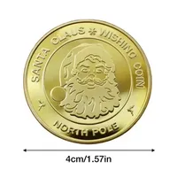 Christmas Arts and Crafts Santa Gift Coin Collectible Metal Gold Plated Souvenir Wishing Coin North Pole FY3608 905