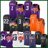 Phoenixs Sun Basketball Jersey 1 3 22 13 34 Lavender Devin Booker Chris Paul DeAndre Ayton Steve Nash Charles Barkley 955