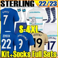 S-4xl Sterling Mount CFC Soccer Jerseys au Ba me yang 23 23 fanów gracz Havertz Kante Werner Pulisic Ziyech 2022 2023 Men Kit Skarpetki Full Sets Top koszulki piłkarskiej