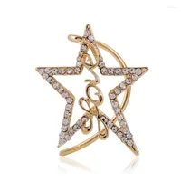 Backs Earrings Fashion Crystal Star Cuff For Woman Girls No Piercing Full Pentacle Ear Clip Jewelry Gifts