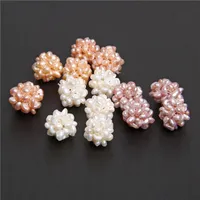 Mode smycken 2st naturligt sötvatten blommor boll odlade barock vita handgjorda pärlor för smycken tillverkningstillgångar
