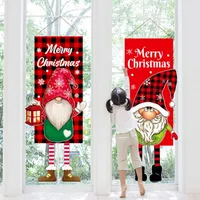 Christmas Pendants Grinch Hanging Banner Flags Faceless Gnome Doll Shopping Mall French Window Hanging-flag Xmas Decor for Home 905