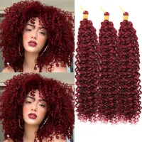 Marlybob Crochet Braids Hair Extensions 14 Inch Synthetic Deep Water Wave Marlibob Hairpiece Afro Jerry Curl Kinky Curly Twist Braiding Weave For Black Women LS22