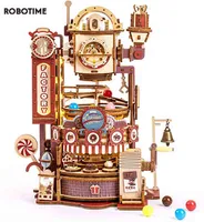 Blocks Robotime ROKR 420pcs DIY Chocolate Factory 3D Wooden Puzzle Assembly Marble Run Toy Gift for Children Teens Adult LGA02 T220901