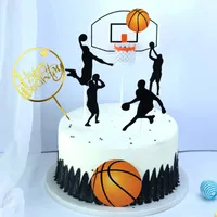 Andra festliga festleveranser L basketkaka topper Happy Birthday Toppers för pojkesportdekorationer sport droppleverans 202 Soif amdzw