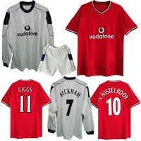 2000 2002 Beckham V.Nistelrooy Retro Soccer Jersey Manchester Veron Giggs Keane Scholes G.Neville Stam United United Shirt الكلاسيكية
