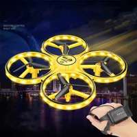 Intelligent Uav RC Mini Quadcopter Induction Drone Smart Watch Remote Sensing Gesture Aircraft UFO Hand Control Drone Altitude Hold Kids 220905