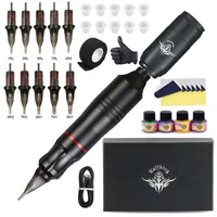 Tattoo Guns Kits Professionele draadloze machine roterende pen met cartridge naalden permanente make -up set voor beginners 220905