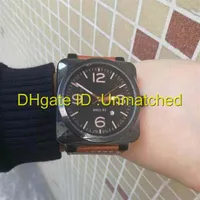 Top Luxury Watch Fashion Square Dial Sobrave en cuir automatique Mouvement m￩canique, montre-bracelet Bell Business Mens Watches294H