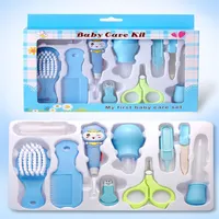 Neonatal nail care kit 10 sets of sputum aspirator hair comb scissors brush and polish baby nail scissors1993