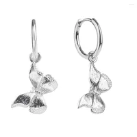 Dangle Earrings Poulisa S925 925 Sterling Silver Butterfly Drop Hoop 18K 도금 나비 방울 hypoalgenic women