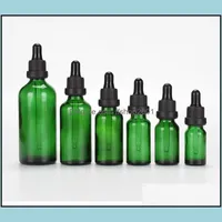 Botellas de embalaje de vidrio verde reactivo de gotero de gotero para goteros de ojo aromaterapia 5 ml-100ml aceites esenciales Pers al por mayor sn3704 d dhmgz