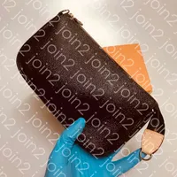 Pochette Accessoires 여자 패션 클러치 이브닝 미니 가방 작은 어깨 핸드백 매일 파우치 브라운 캔버스 가죽 먼지 가방 M51980