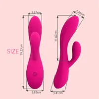 Badezimmerzubeh￶r setzt 10 Geschwindigkeit Rabbit Vibrator wasserdicht G Punkt Dildo Zappelspielzeug Silicon Clitoris Vagina Sex Toys f￼r Frauen Juguetes SE