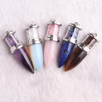 Pendant Necklaces Free From 6Pcs Natural Crystal For Men And Women Healing Quartz Chip Stones Wishing Bottle Dowsing Divination