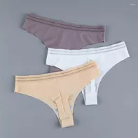 Kadın Panties 3pcs Kadınlar G-String Sex Sexingess Solidess Ladies Sport Lingerie Bikini iç çamaşırı pantolon tanga samimi giyim