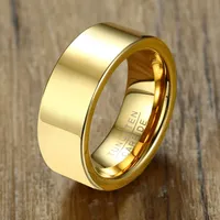 Модные украшения Zorcvens 2022 Новый 8 -миллиметровый панк -золотой цвет вольфрамовое кольцо для мужчин