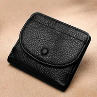 Кошельки Unisix мини -кошелек подлинный кожаный кошелек карман маленькие тонкие женщины и мужчины короткие сумки смены денег