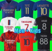 Piłka nożna fanów fanów 222 23 MAILLOT 2022 2023 Cyfrowe czwarte koszule piłkarskie Tko Ekambi Cherki Aouar Home Lyon Dembele Tolisso