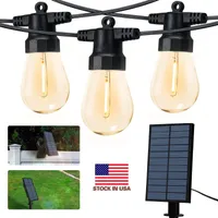 US STOCK Solar Garden Lights S14 33ft Waterproof Outdoor String Lights Solars Powered & USB Charging